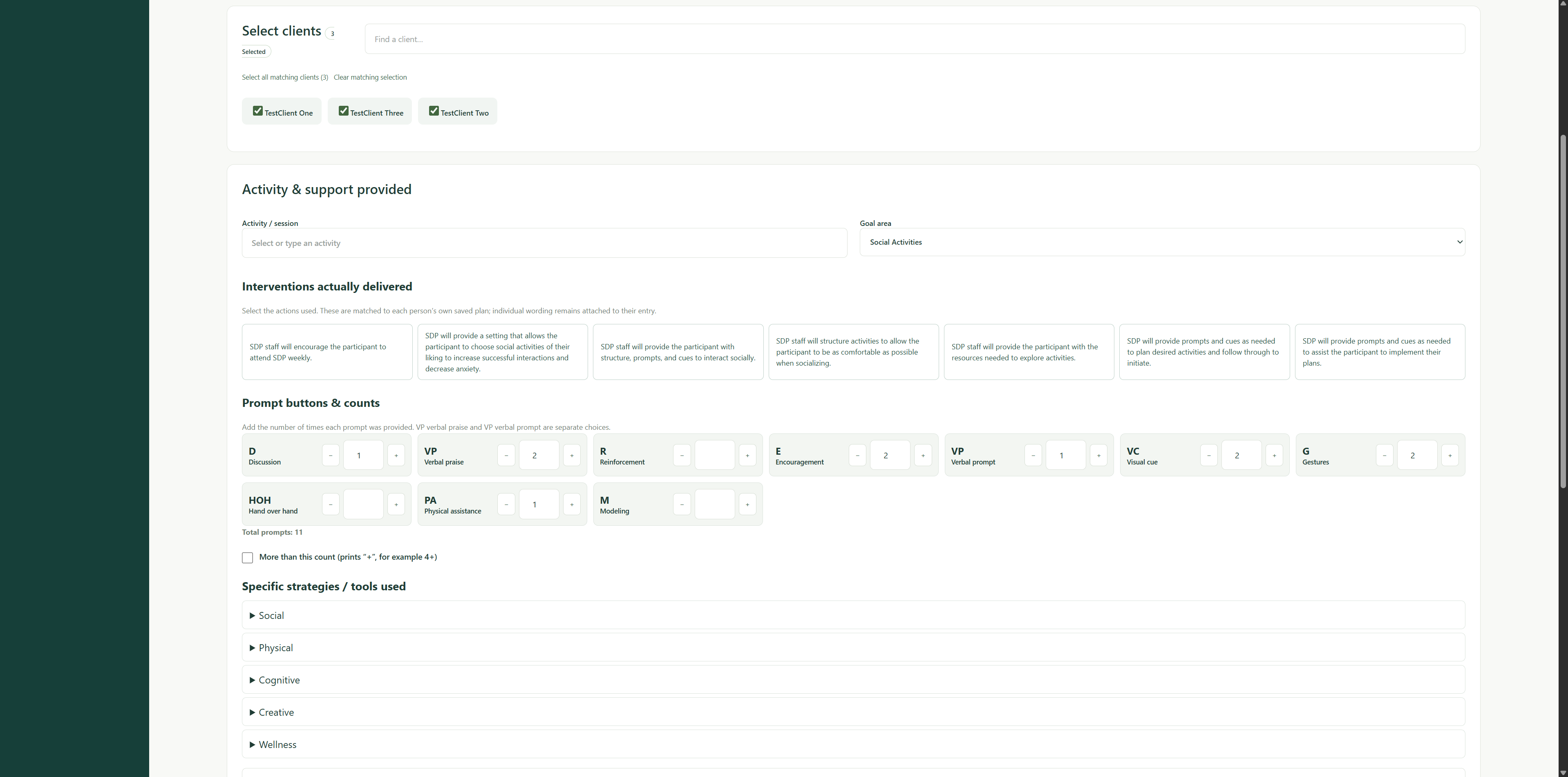 HubbellCare staff workspace screenshot 3