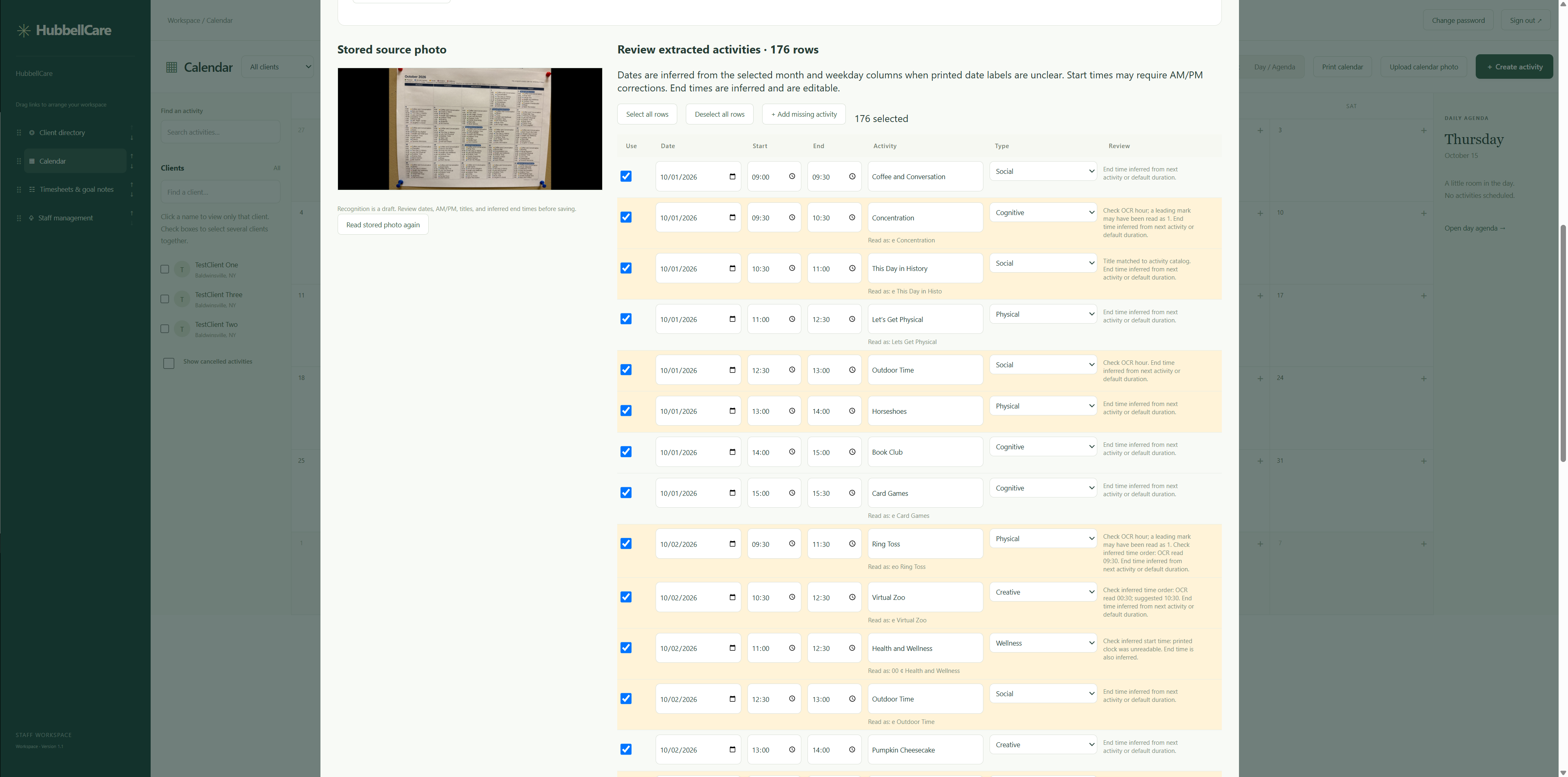 HubbellCare staff workspace screenshot 5