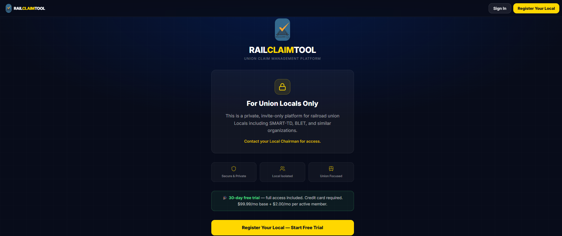 Rail Claim Tool web application